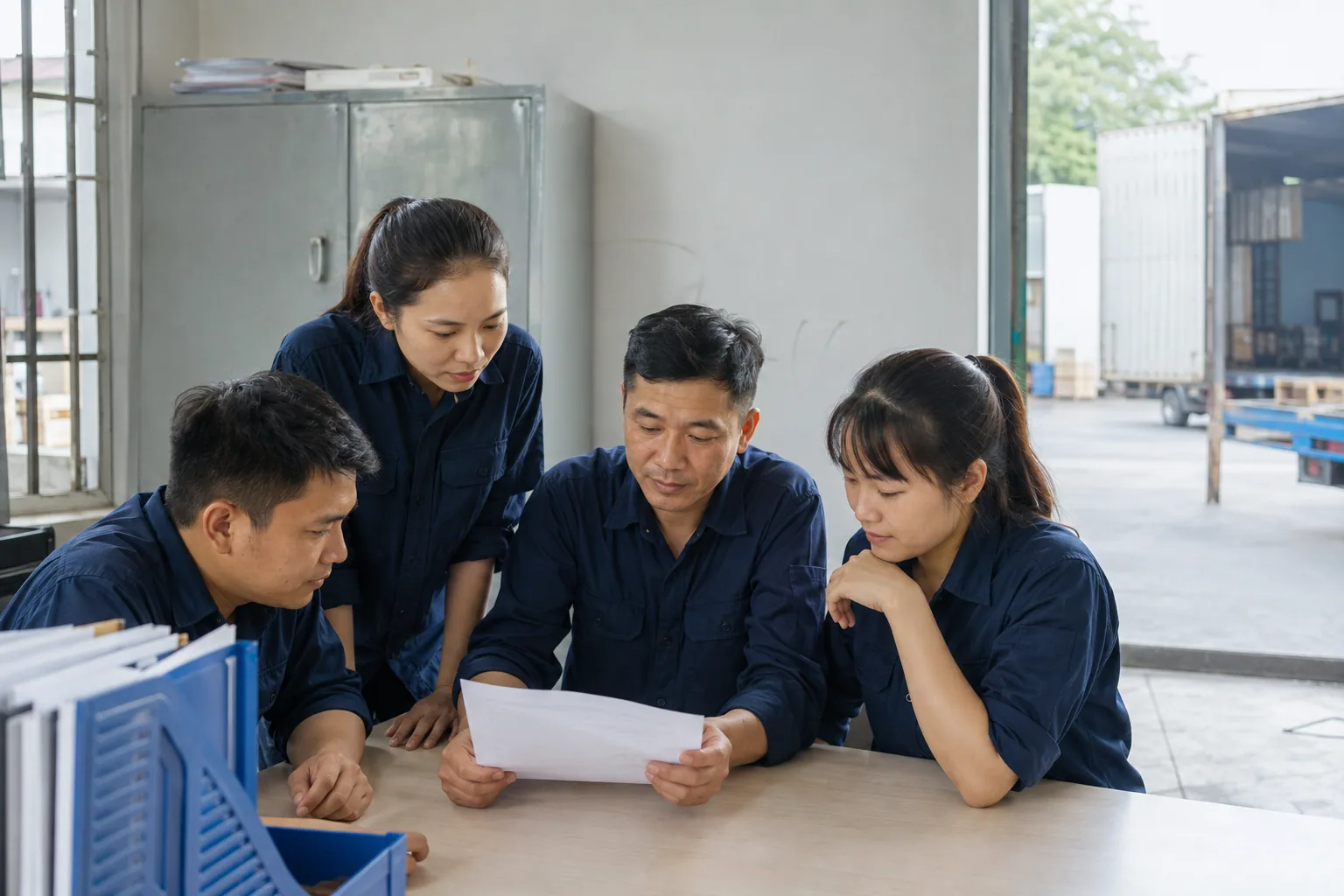 Đội ngũ điều phối vận tải đang trao đổi công việc